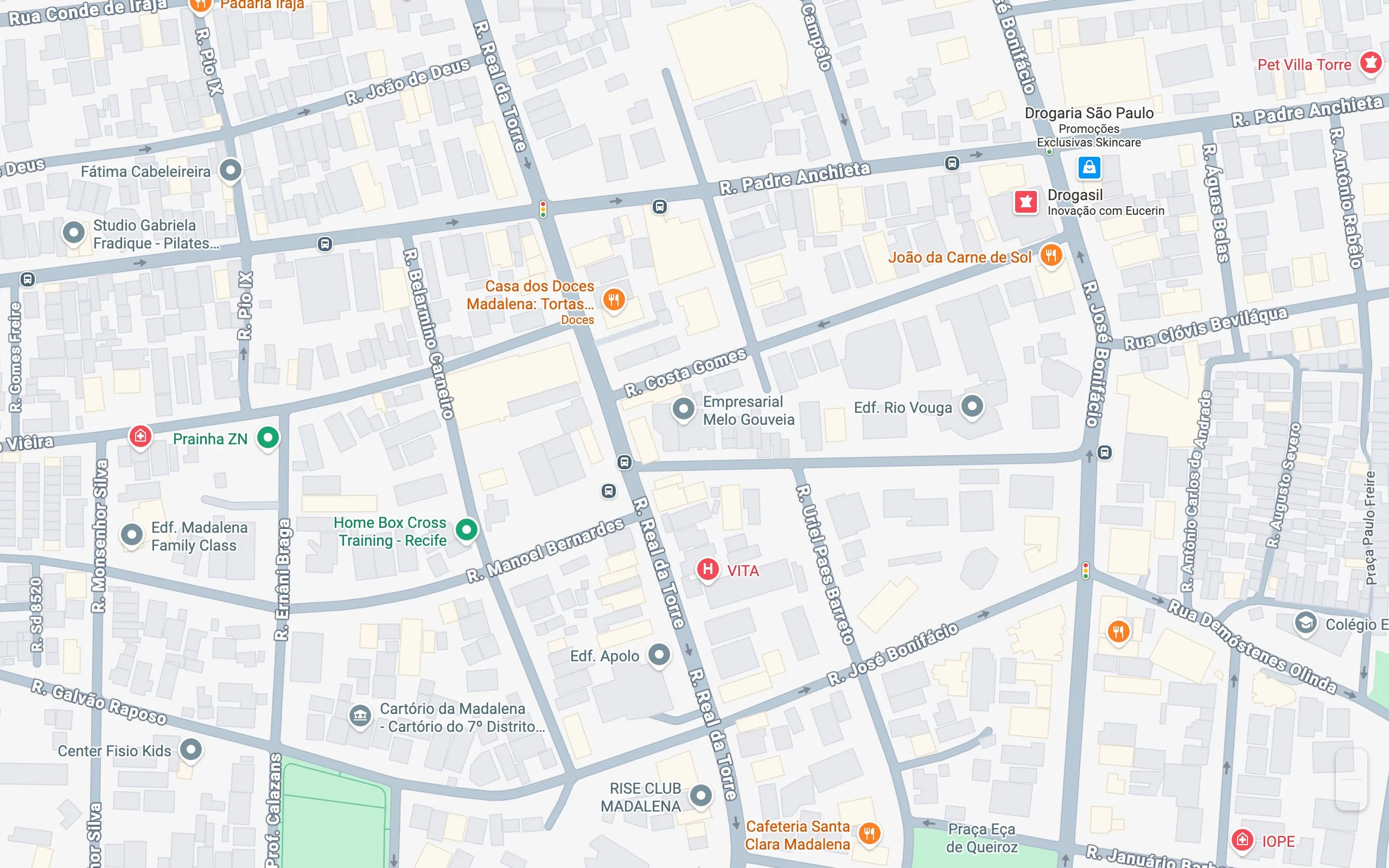 Mapa com a localização do consultório